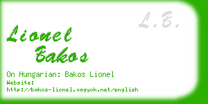 lionel bakos business card